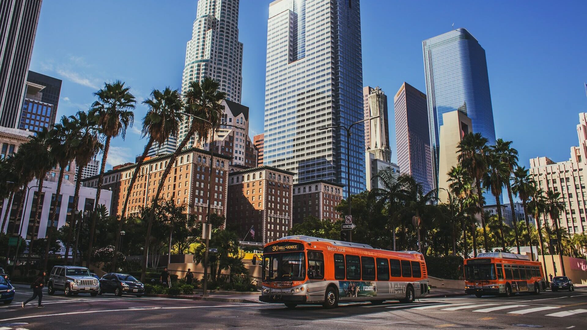 Fotografía del distrito de negocios de Los Ángeles