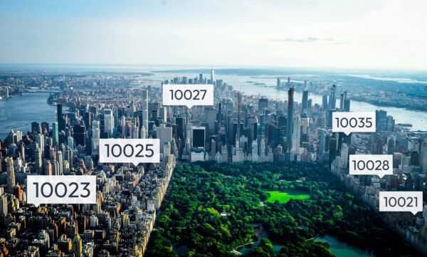 Panorámica de Nueva York con sus códigos postales